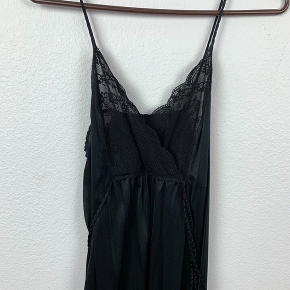 Vintage 1960s Gilead 6996 Black Nylon Long Robe Nightgown Set Size Small - Picture 6 of 8